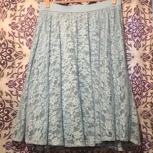 Torrid floral embroidered lace skirt Cinderella light blue women's plus size 4